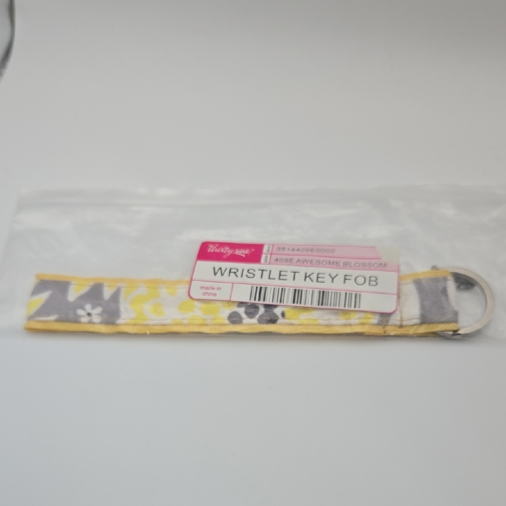 Thirty-One Wristlet Key Fob | Awesome Blossom Pattern | Fabric Keychain | NWT